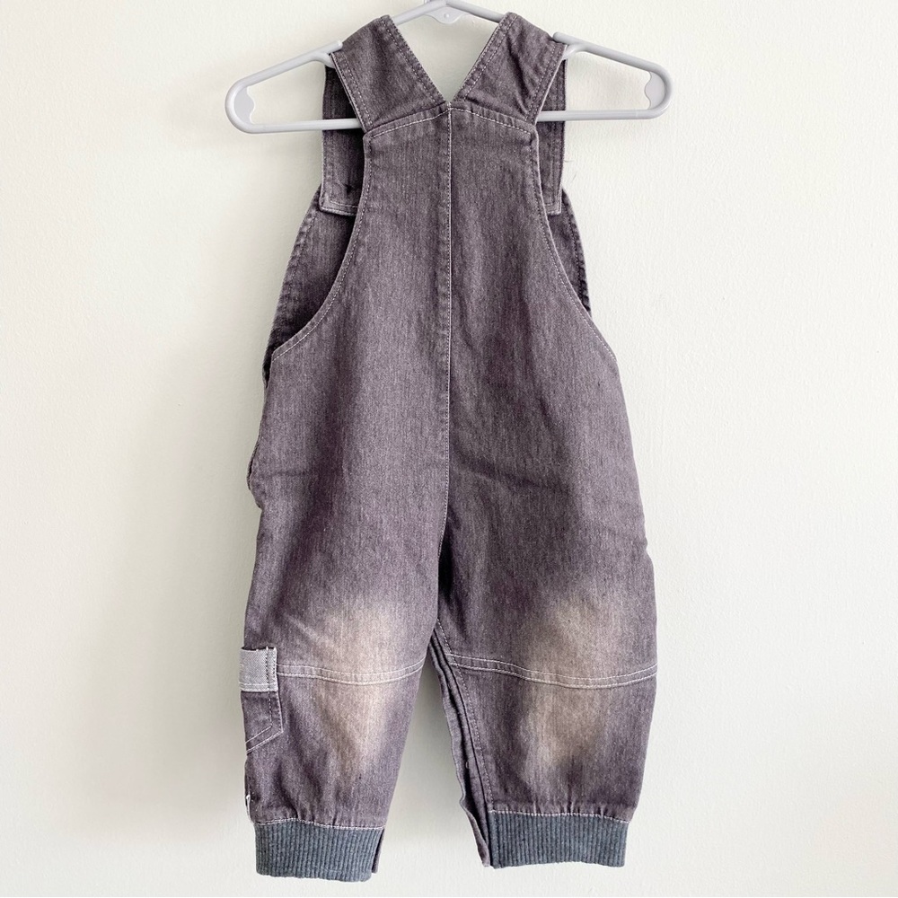 Grey Denim Overalls Dog Print - Picture 5 of 5
